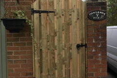 Bespoke joinery, garden gate, wall rebuild Alderley edge Cheshire